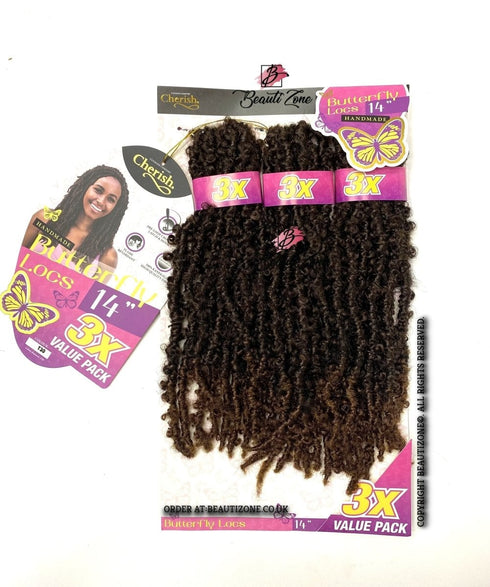 Cherish Bulk I Butterfly Locs l Crochet Hair 3 x Value Pack - 14" Inches